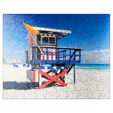puzzleplate Lifeguard station in South Beach in Miami Beach, Florida, USA 100 Jigsaw Puzzle