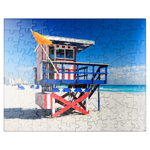 puzzleplate Lifeguard station in South Beach in Miami Beach, Florida, USA 100 Jigsaw Puzzle