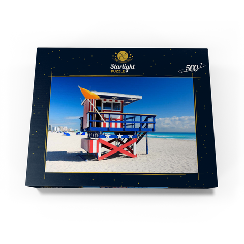 Lifeguard station in South Beach in Miami Beach, Florida, USA 500 Jigsaw Puzzle box view1