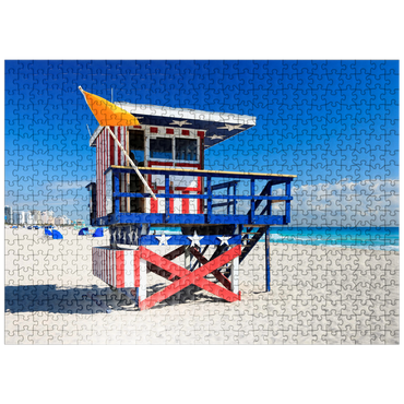 puzzleplate Lifeguard station in South Beach in Miami Beach, Florida, USA 500 Jigsaw Puzzle