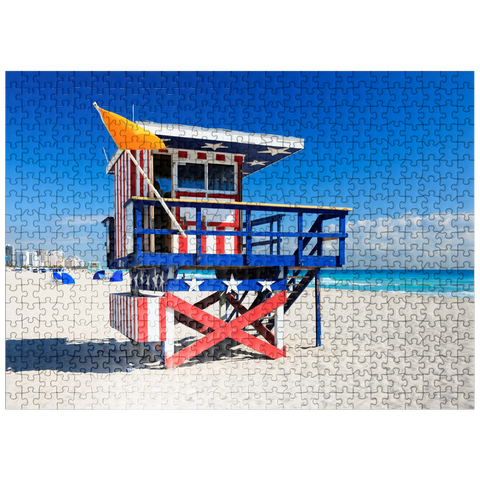 puzzleplate Lifeguard station in South Beach in Miami Beach, Florida, USA 500 Jigsaw Puzzle