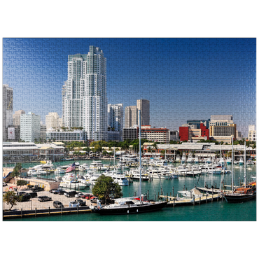 puzzleplate Marina at Bayside Marketplace in Downtown Miami, Florida, USA 1000 Jigsaw Puzzle