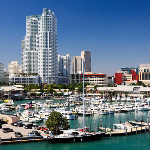Marina at Bayside Marketplace in Downtown Miami, Florida, USA 500 Jigsaw Puzzle 3D Modell