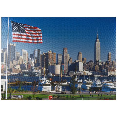 puzzleplate View over the Hudson to Manhattan, New York City, New York, USA 1000 Jigsaw Puzzle