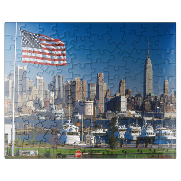 puzzleplate View over the Hudson to Manhattan, New York City, New York, USA 100 Jigsaw Puzzle