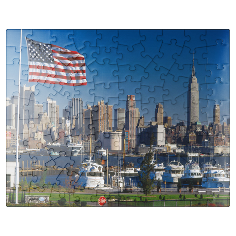 puzzleplate View over the Hudson to Manhattan, New York City, New York, USA 100 Jigsaw Puzzle