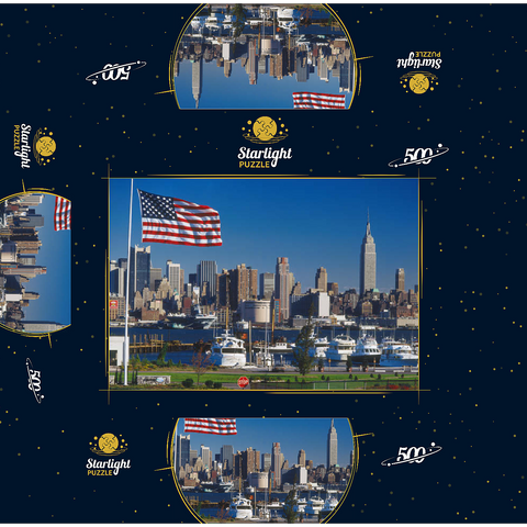 View over the Hudson to Manhattan, New York City, New York, USA 500 Jigsaw Puzzle box 3D Modell