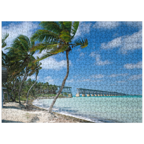 puzzleplate Flagler's Railroad Bridge, Bahia Honda Key, Florida Keys, Florida, USA 500 Jigsaw Puzzle