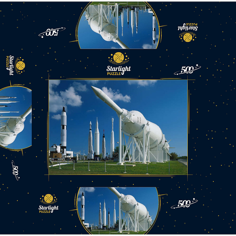 Rocket Park, Kennedy Space Center, Cape Caneveral, Florida, USA 500 Jigsaw Puzzle box 3D Modell