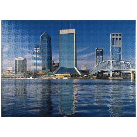 puzzleplate St. John's River and skyline of Jacksonville, Florida, USA 1000 Jigsaw Puzzle