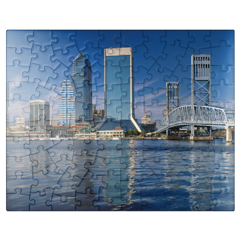 puzzleplate St. John's River and skyline of Jacksonville, Florida, USA 100 Jigsaw Puzzle