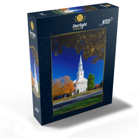Church with maple tree in Litchfield, Connecticut, USA 1000 Jigsaw Puzzle box view1
