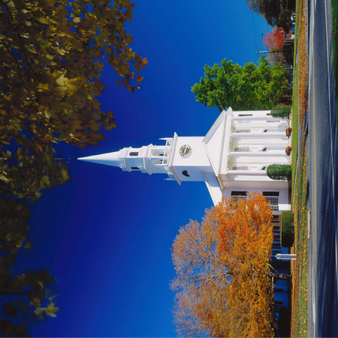 Church with maple tree in Litchfield, Connecticut, USA 100 Jigsaw Puzzle 3D Modell