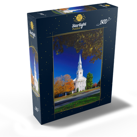 Church with maple tree in Litchfield, Connecticut, USA 500 Jigsaw Puzzle box view1