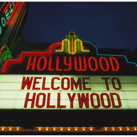 Neon sign in Hollywood, Los Angeles, California, USA 500 Jigsaw Puzzle 3D Modell