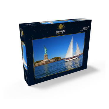 Sailboat with the Statue of Liberty, Liberty Island, New York City, New York, USA 500 Jigsaw Puzzle box view1