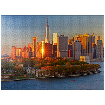 puzzleplate Governors Island with One World Trade Center and Manhattan skyline, New York City, New York, USA 1000 Jigsaw Puzzle