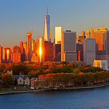 Governors Island with One World Trade Center and Manhattan skyline, New York City, New York, USA 1000 Jigsaw Puzzle 3D Modell