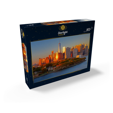 Governors Island with One World Trade Center and Manhattan skyline, New York City, New York, USA 100 Jigsaw Puzzle box view1