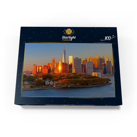 Governors Island with One World Trade Center and Manhattan skyline, New York City, New York, USA 100 Jigsaw Puzzle box view1