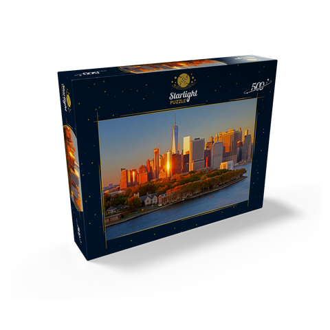 Governors Island with One World Trade Center and Manhattan skyline, New York City, New York, USA 500 Jigsaw Puzzle box view1
