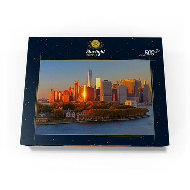 Governors Island with One World Trade Center and Manhattan skyline, New York City, New York, USA 500 Jigsaw Puzzle box view1