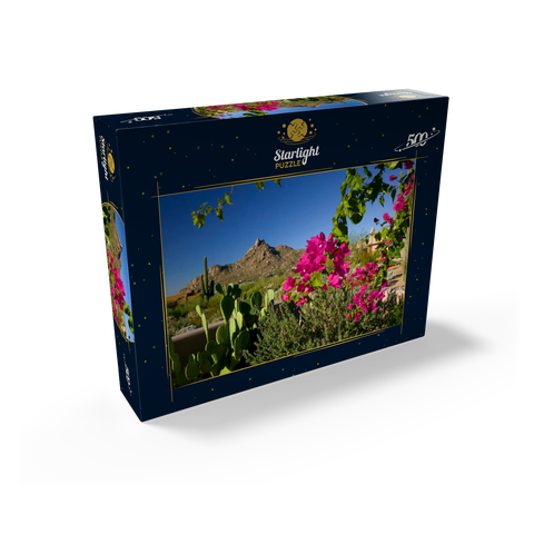 Bougainvillea with Pinnacle Peak, Scottsdale, Arizona, USA 500 Jigsaw Puzzle box view1