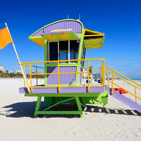 Lifeguard station in South Beach in Miami Beach, Florida, USA 100 Jigsaw Puzzle 3D Modell