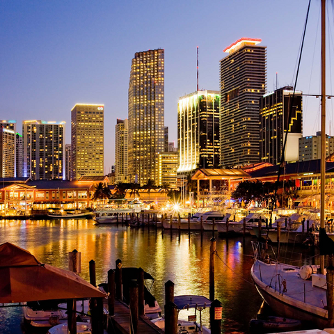 Marina at Bayside Marketplace in Downtown Miami, Florida, USA 1000 Jigsaw Puzzle 3D Modell
