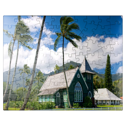puzzleplate Waioli Huiia Church, Hanalei, Kauai Island, Hawaii, USA 100 Jigsaw Puzzle