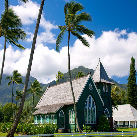 Waioli Huiia Church, Hanalei, Kauai Island, Hawaii, USA 100 Jigsaw Puzzle 3D Modell