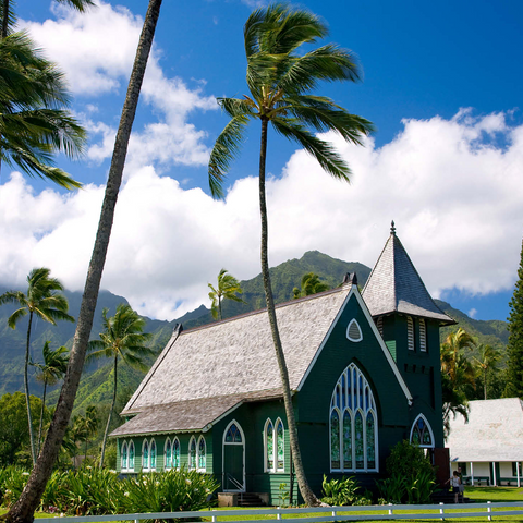 Waioli Huiia Church, Hanalei, Kauai Island, Hawaii, USA 500 Jigsaw Puzzle 3D Modell