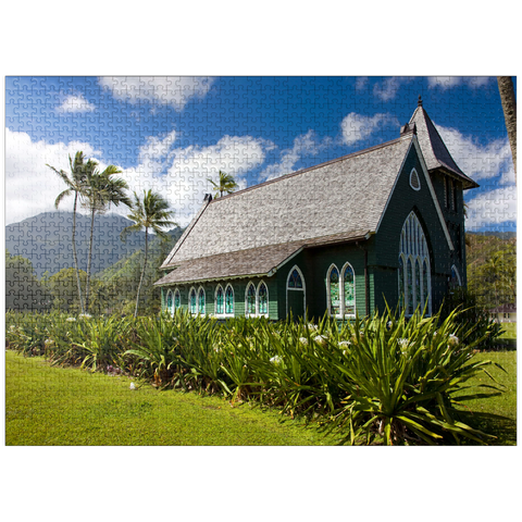 puzzleplate Waioli Huiia Church, Hanalei, Kauai Island, Hawaii, USA 1000 Jigsaw Puzzle