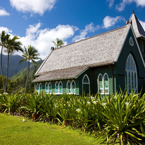 Waioli Huiia Church, Hanalei, Kauai Island, Hawaii, USA 1000 Jigsaw Puzzle 3D Modell