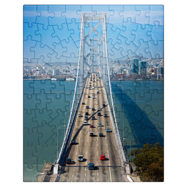 puzzleplate Bay Bridge with skyline, San Francisco, California, USA 100 Jigsaw Puzzle