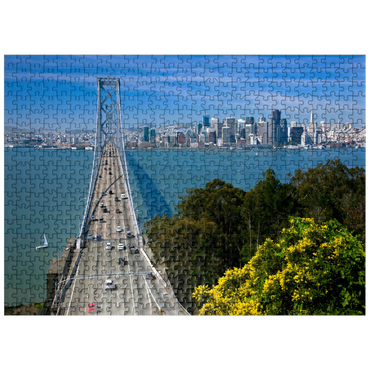 puzzleplate Bay Bridge with skyline, San Francisco, California, USA 500 Jigsaw Puzzle