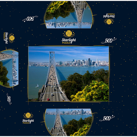 Bay Bridge with skyline, San Francisco, California, USA 500 Jigsaw Puzzle box 3D Modell