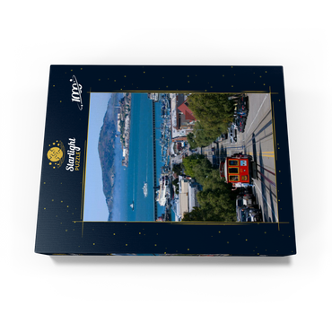 Cable Car with Fisherman's Wharf and Alcatraz Island, San Francisco, California, USA 1000 Jigsaw Puzzle box view1