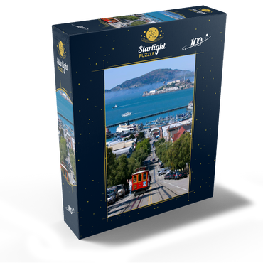 Cable Car with Fisherman's Wharf and Alcatraz Island, San Francisco, California, USA 100 Jigsaw Puzzle box view1