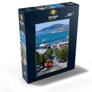 Cable Car with Fisherman's Wharf and Alcatraz Island, San Francisco, California, USA 500 Jigsaw Puzzle box view1