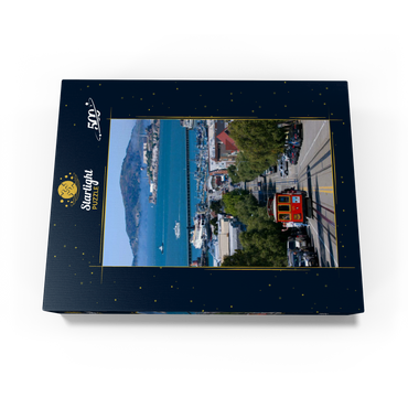Cable Car with Fisherman's Wharf and Alcatraz Island, San Francisco, California, USA 500 Jigsaw Puzzle box view1