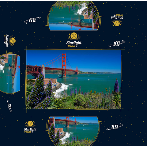San Francisco Bay with Golden Gate Bridge and Fort Point National Historic Site, San Francisco, California, USA 100 Jigsaw Puzzle box 3D Modell