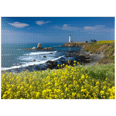 puzzleplate Lighthouse at Pigeon Point south of San Francisco, Highway One, California, USA 1000 Jigsaw Puzzle