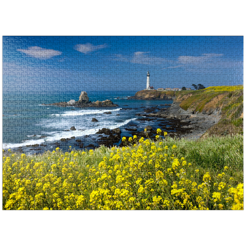 puzzleplate Lighthouse at Pigeon Point south of San Francisco, Highway One, California, USA 1000 Jigsaw Puzzle