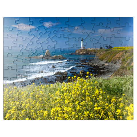 puzzleplate Lighthouse at Pigeon Point south of San Francisco, Highway One, California, USA 100 Jigsaw Puzzle