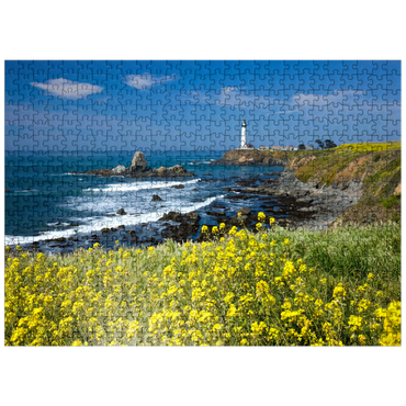 puzzleplate Lighthouse at Pigeon Point south of San Francisco, Highway One, California, USA 500 Jigsaw Puzzle