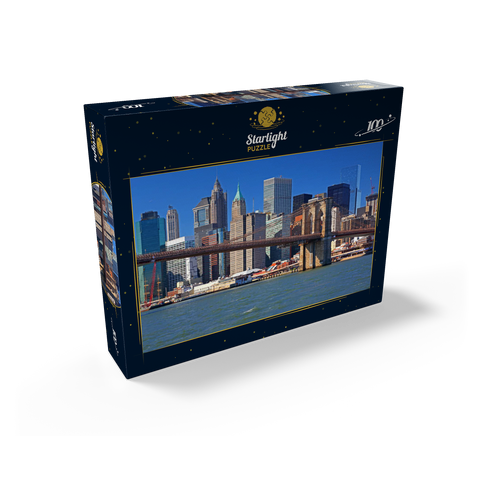View to Brooklyn Bridge, Manhattan, New York City, New York, USA 100 Jigsaw Puzzle box view1