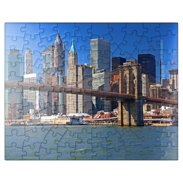 puzzleplate View to Brooklyn Bridge, Manhattan, New York City, New York, USA 100 Jigsaw Puzzle