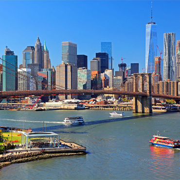 View to Brooklyn Bridge with One World Trade Center, Manhattan, New York City, New York, USA 1000 Jigsaw Puzzle 3D Modell