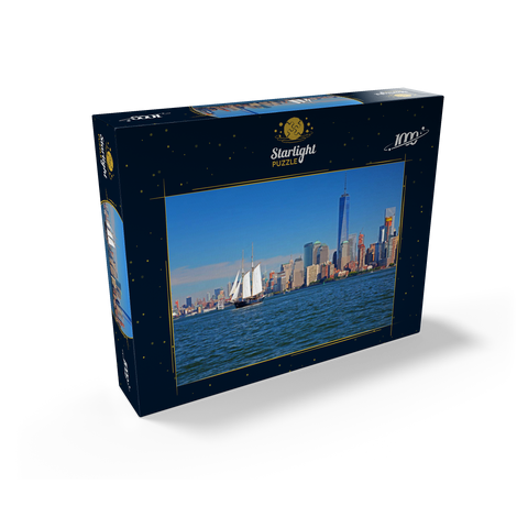 Hudson River to the World Financial Center and One World Trade Center, Manhattan, New York City, New York, USA 1000 Jigsaw Puzzle box view1